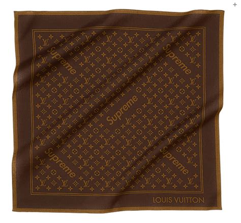 louis vuitton supreme bandana brown|louis vuitton squares.